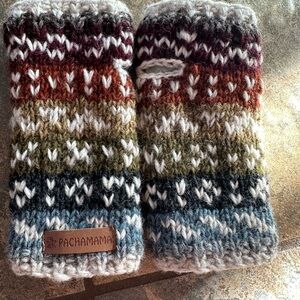 Pachamama Multicolor Wool Knit Fingerless Gloves